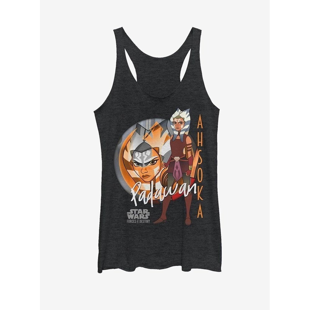 Ahsoka Tano Padawan Star Wars Forces of Destiny Black Tank Top Women's LARGE